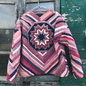 Handmade quilted patchwork reversible jacket.
